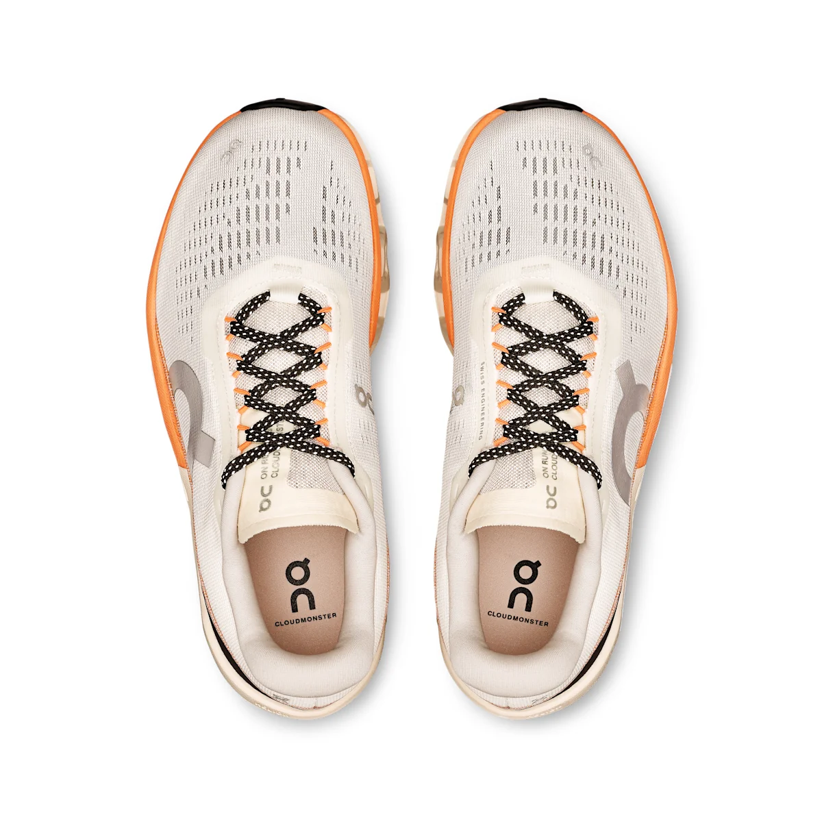 On Cloudmonster 2 - Marfil / Mandarina Speedboard® de mezcla de nailon para impulso y despegues potentes