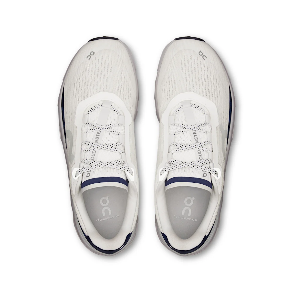 On Cloudmonster 61 - Ivory / Midnight Max-cushioned running shoes for noticeable spring and rebound